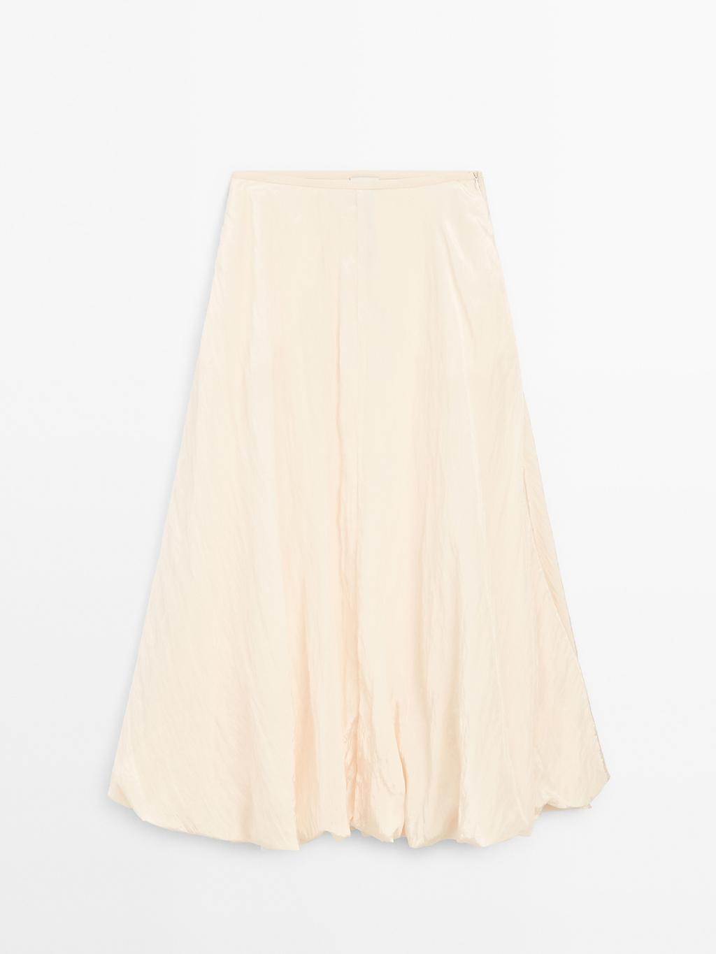 Crinkle-effect balloon midi skirt - STUDIO