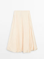 Crinkle-effect balloon midi skirt - STUDIO