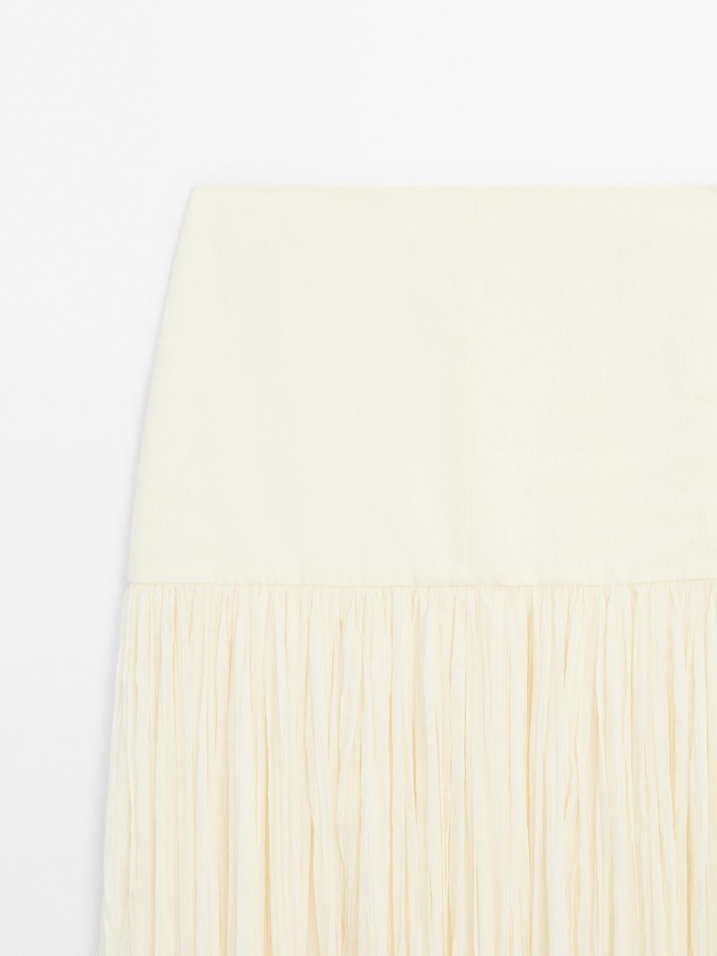 Long silk blend skirt with sash - STUDIO