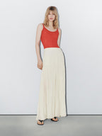 Long silk blend skirt with sash - STUDIO