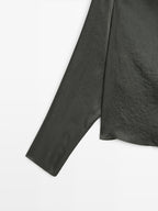 Flowing short satin blouse - STUDIO