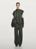 Asymmetric wool blend blouse - Studio