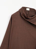 100% wool voluminous neck blouse - STUDIO