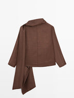 100% wool voluminous neck blouse - STUDIO