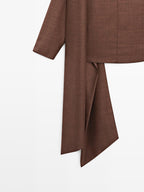 100% wool voluminous neck blouse - STUDIO