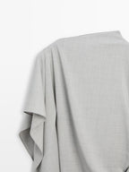 100% wool asymmetric ruffled blouse - STUDIO