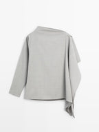 100% wool asymmetric ruffled blouse - STUDIO