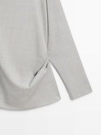 100% wool asymmetric ruffled blouse - STUDIO