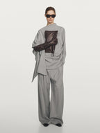 100% wool asymmetric ruffled blouse - STUDIO