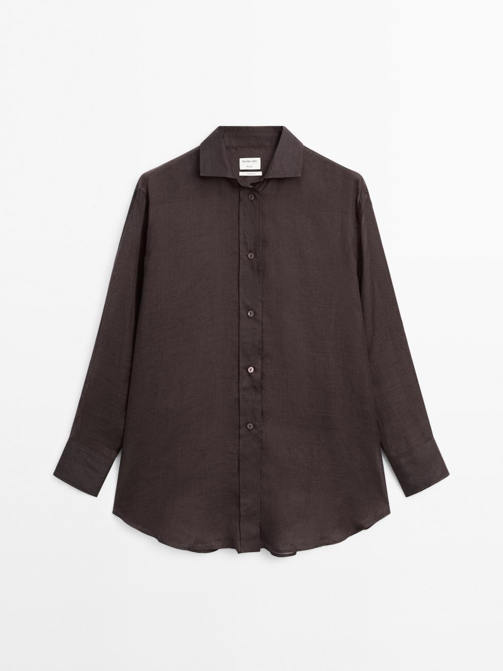 100% ramie long shirt - STUDIO