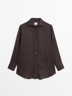 100% ramie long shirt - STUDIO