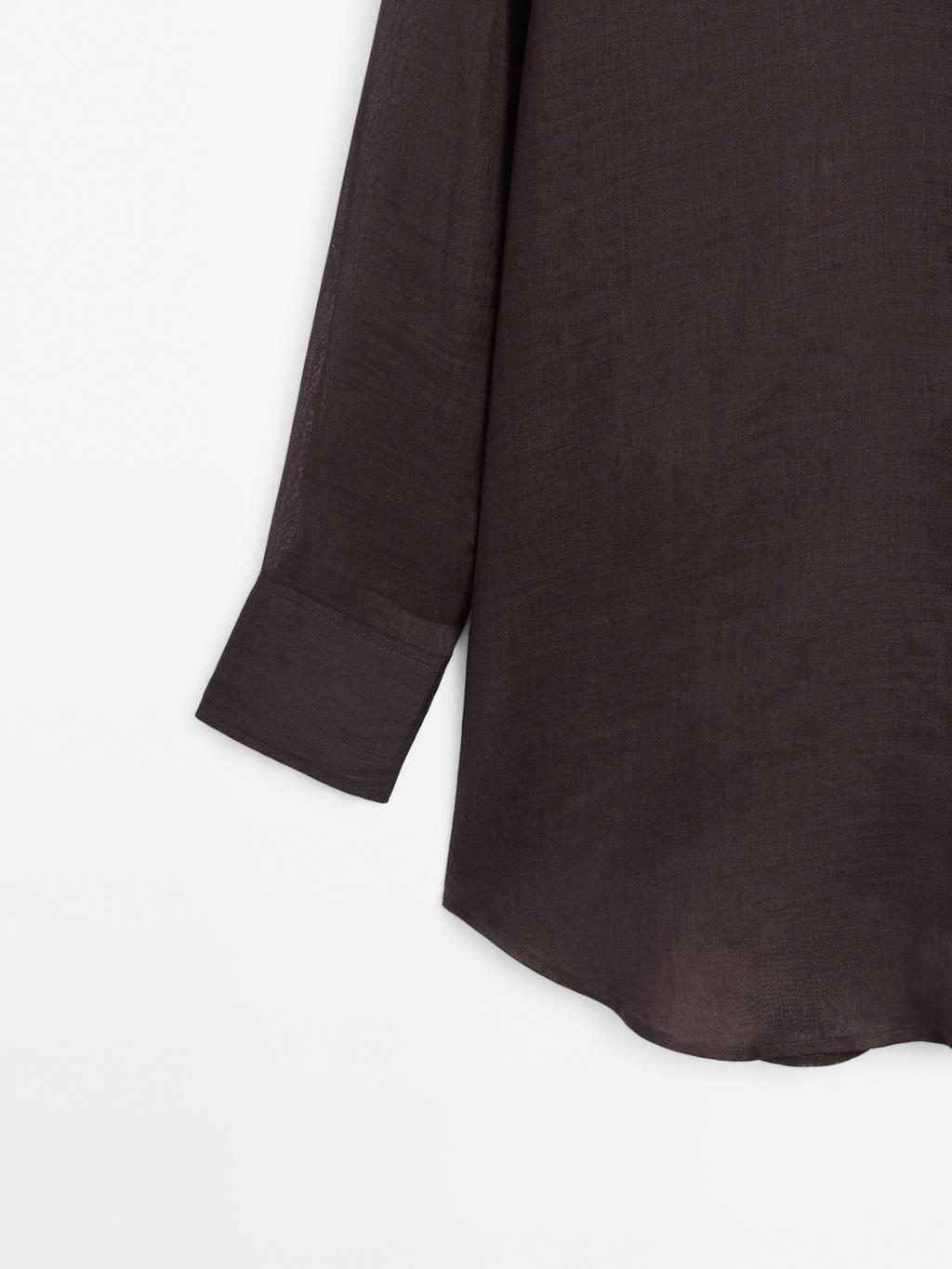 100% ramie long shirt - STUDIO