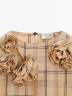 Blouse with floral and check print - STUDIO