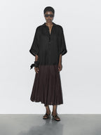 100% ramie batwing sleeve shirt - STUDIO