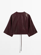 Nappa leather V-neck kimono - STUDIO
