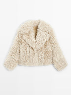 Short leather coat with fur - STUDIO