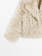 Short leather coat with fur - STUDIO