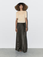 100% wool short sleeve fine knit sweater - STUDIO