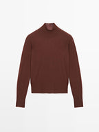 Knit 100% wool mock turtleneck sweater - STUDIO