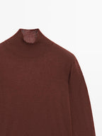 Knit 100% wool mock turtleneck sweater - STUDIO