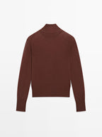 Knit 100% wool mock turtleneck sweater - STUDIO