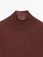 Knit 100% wool mock turtleneck sweater - STUDIO