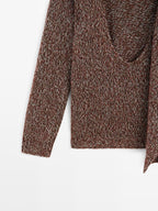 V-neck knit sweater with scarf - STUDIO