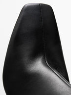 Leather stiletto heel boots