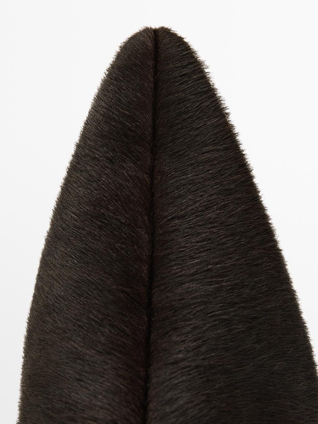 Hair on leather heeled boots