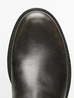 Brushed leather boots