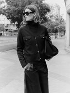 Leather boots with square vamp