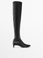 Stretch high-heel boots