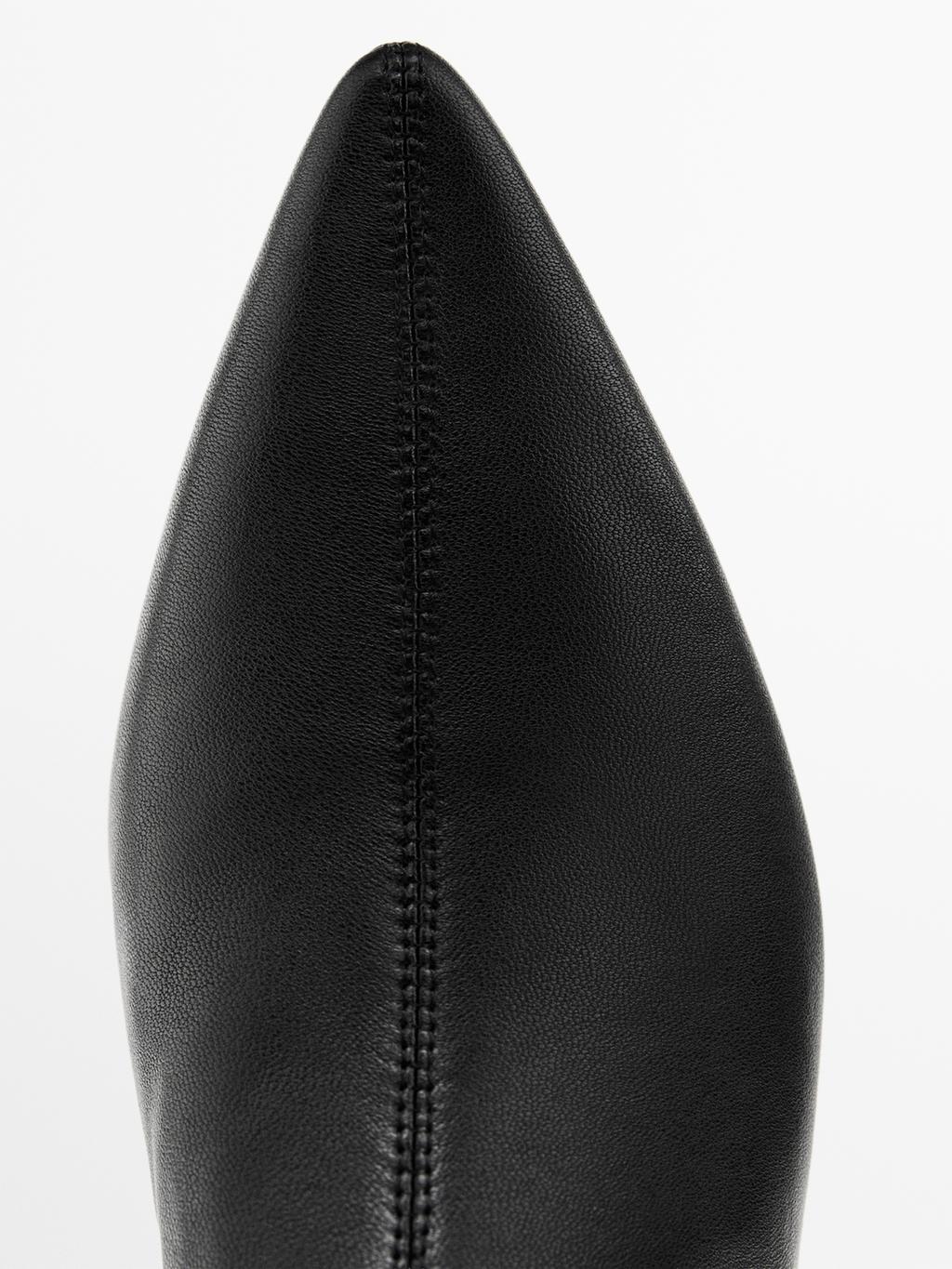 Stretch leather wedge ankle boots