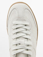 Crackled leather trainers