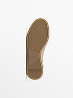 Crackled leather trainers