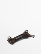 Split suede trainers with topstitching