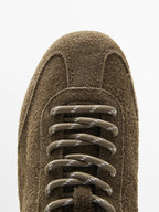 Split suede leather trainers