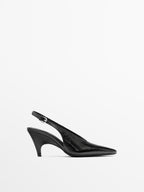 Leather high-heel shoes