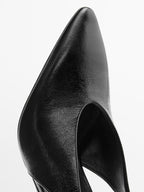 Leather high-heel shoes