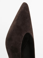 Soft suede high-heel court shoes