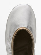 Gathered metallic ballerinas