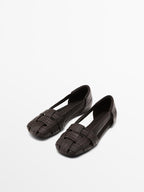Soft leather cage sandals
