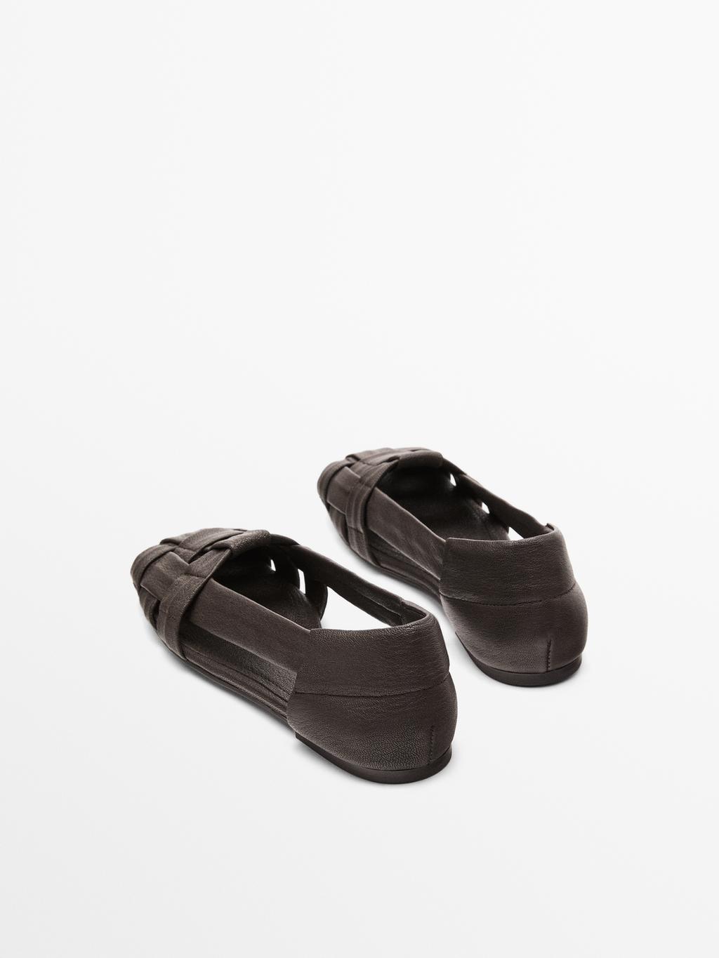 Soft leather cage sandals