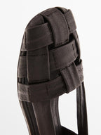 Soft leather cage sandals