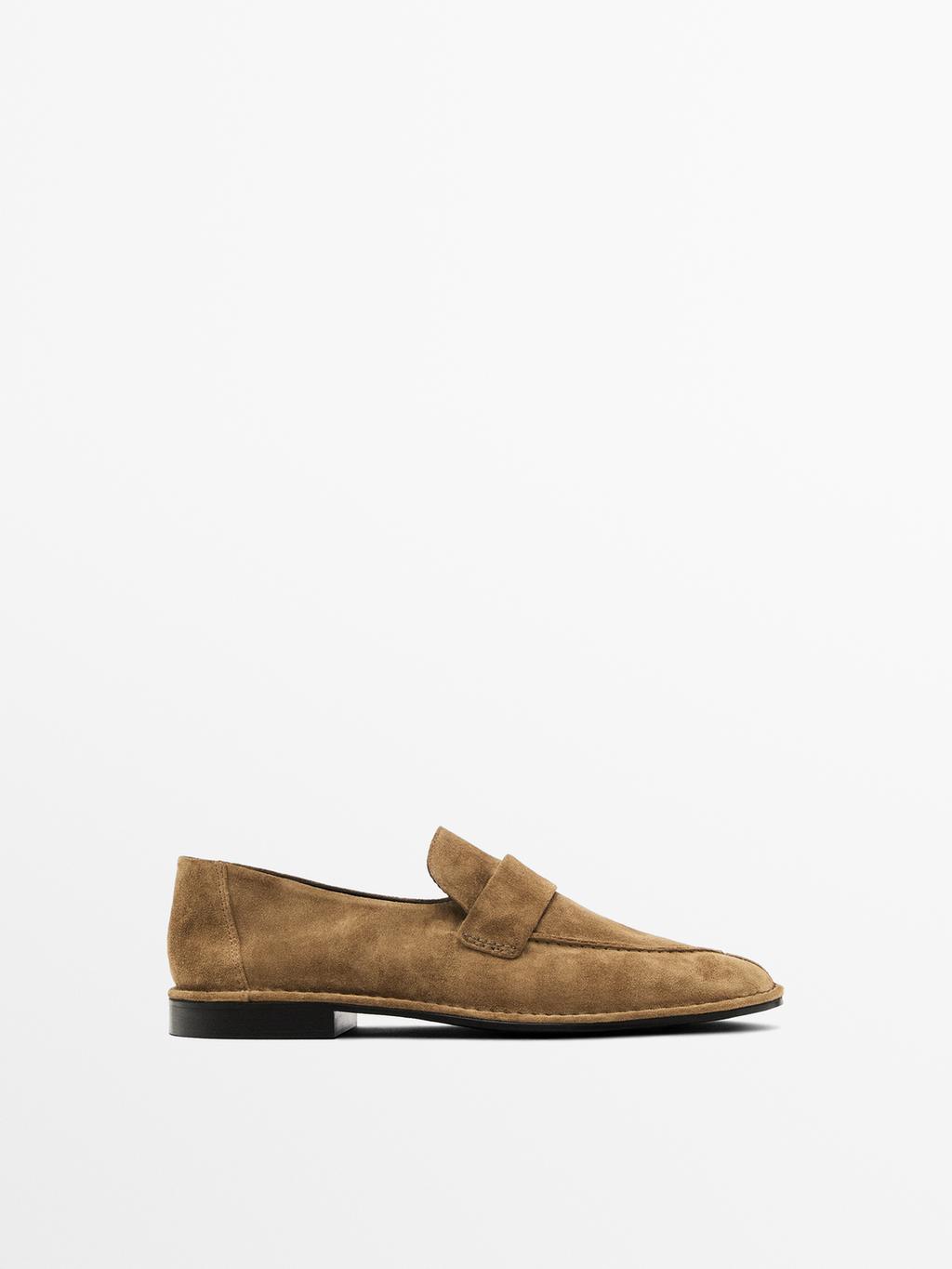 Soft split suede loafers