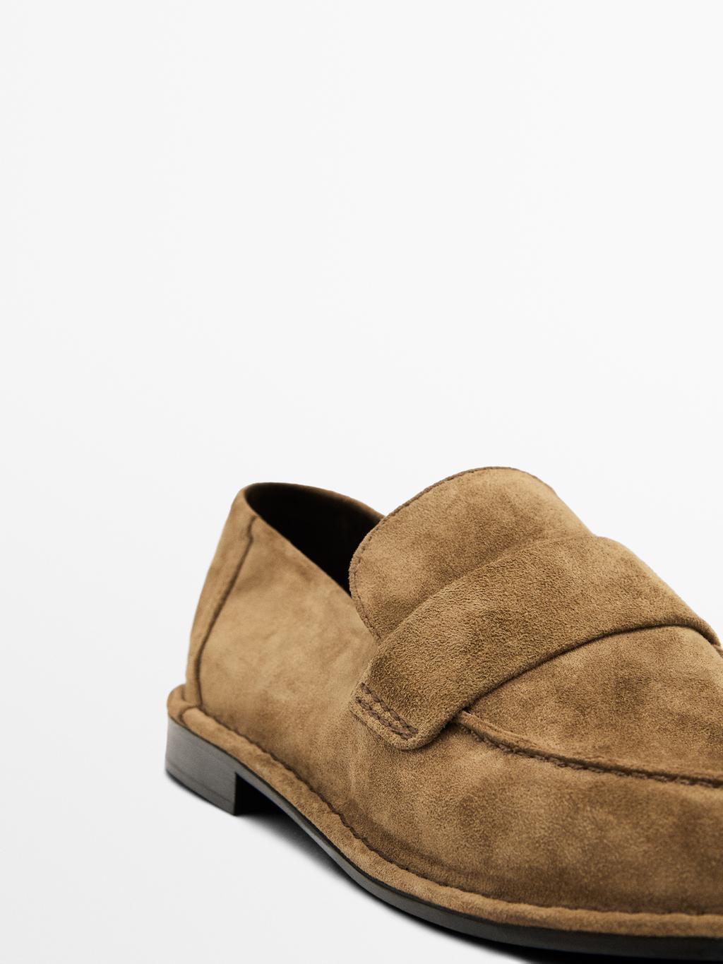Soft split suede loafers
