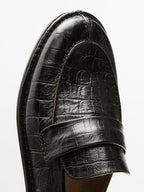 Mock croc embossed loafers
