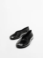Shiny soft leather ballet flats