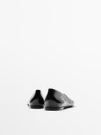 Shiny soft leather ballet flats