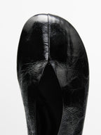 Shiny soft leather ballet flats